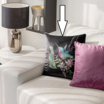 zamatová obliečka na vankúš s pastelovou potlačou VELVET 177 Kolibrík